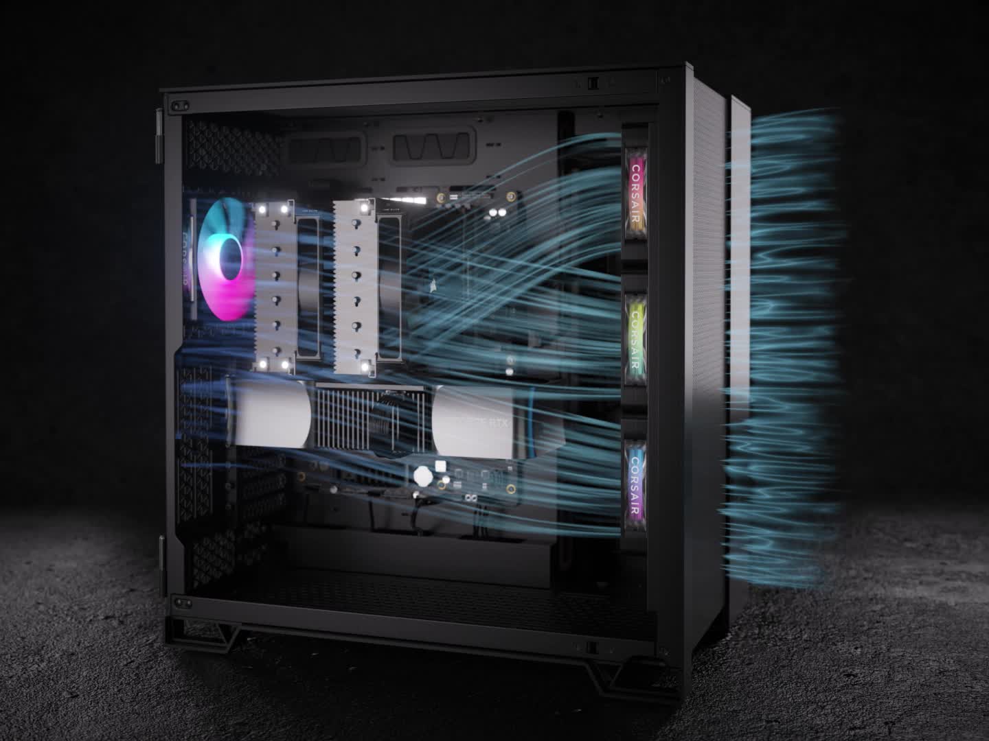 6500D AIRFLOW Mid-Tower Dual Chamber PC Case - Black