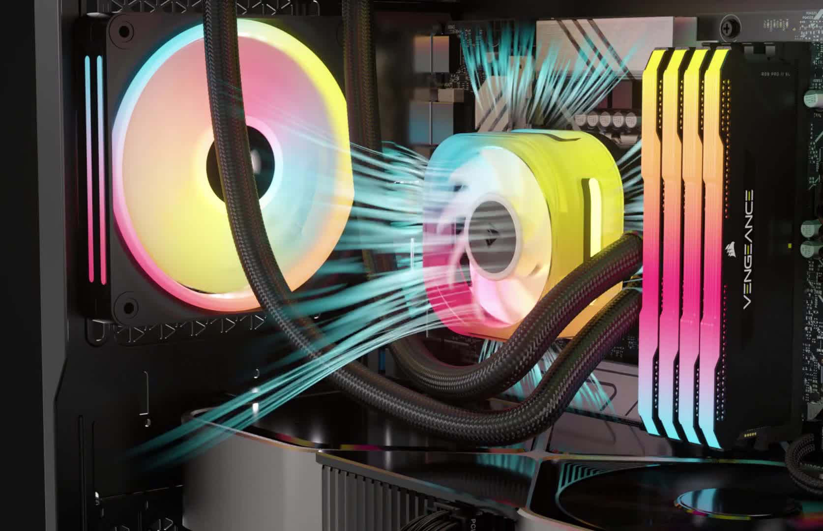 CORSAIR iCUE LINK AIO ポンプキャップモジュール – VRM ファン – ホワイト