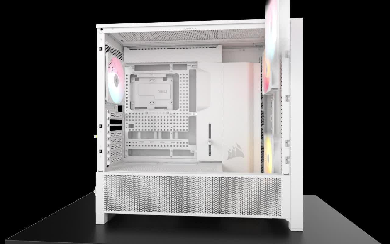 Boîtier PC Corsair 5000D RS - Mid-tower Modulaire, 4 Ventilateurs Inclus, Haut Débit D'air, Blanc